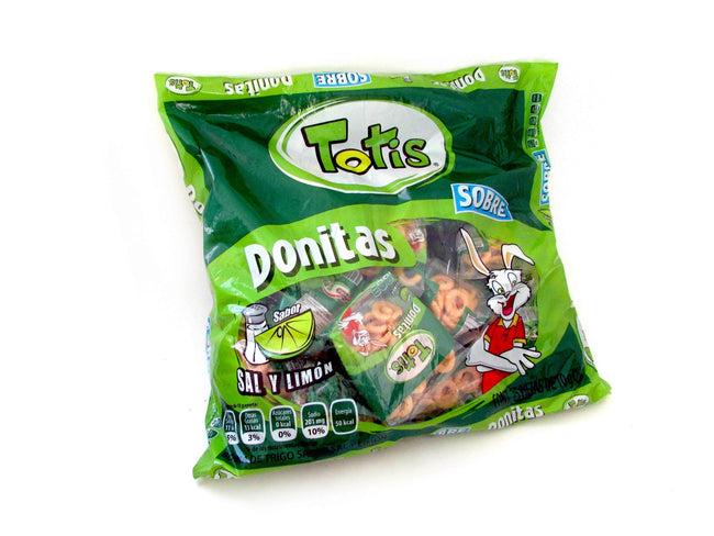 Totis Donitas De Sal Con Limon 25 pz. De 10 g c/u