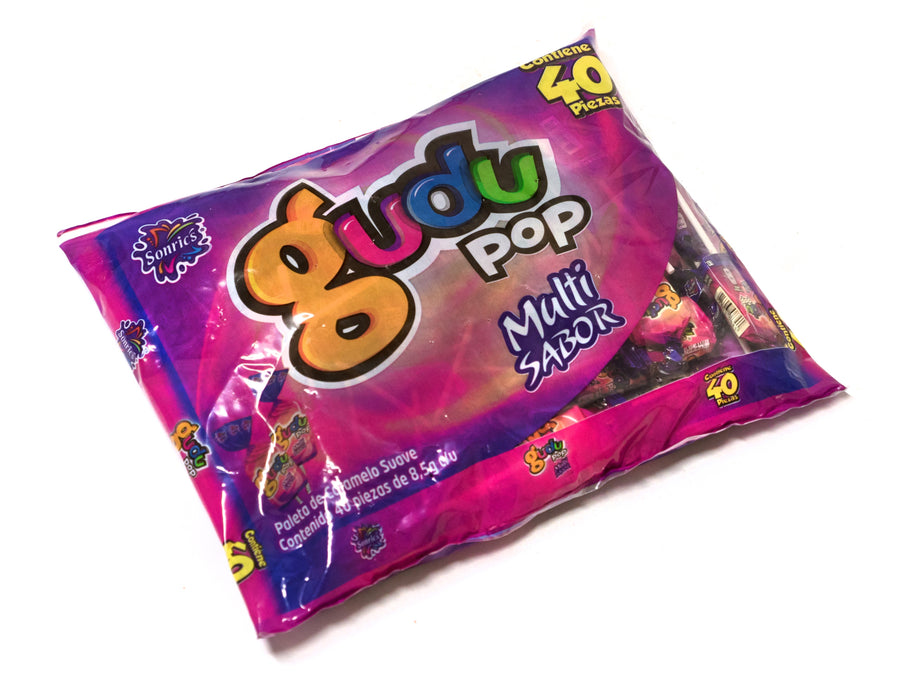 Paleta Gudu Pop Multisabor 40pzas De 8.5g c/u